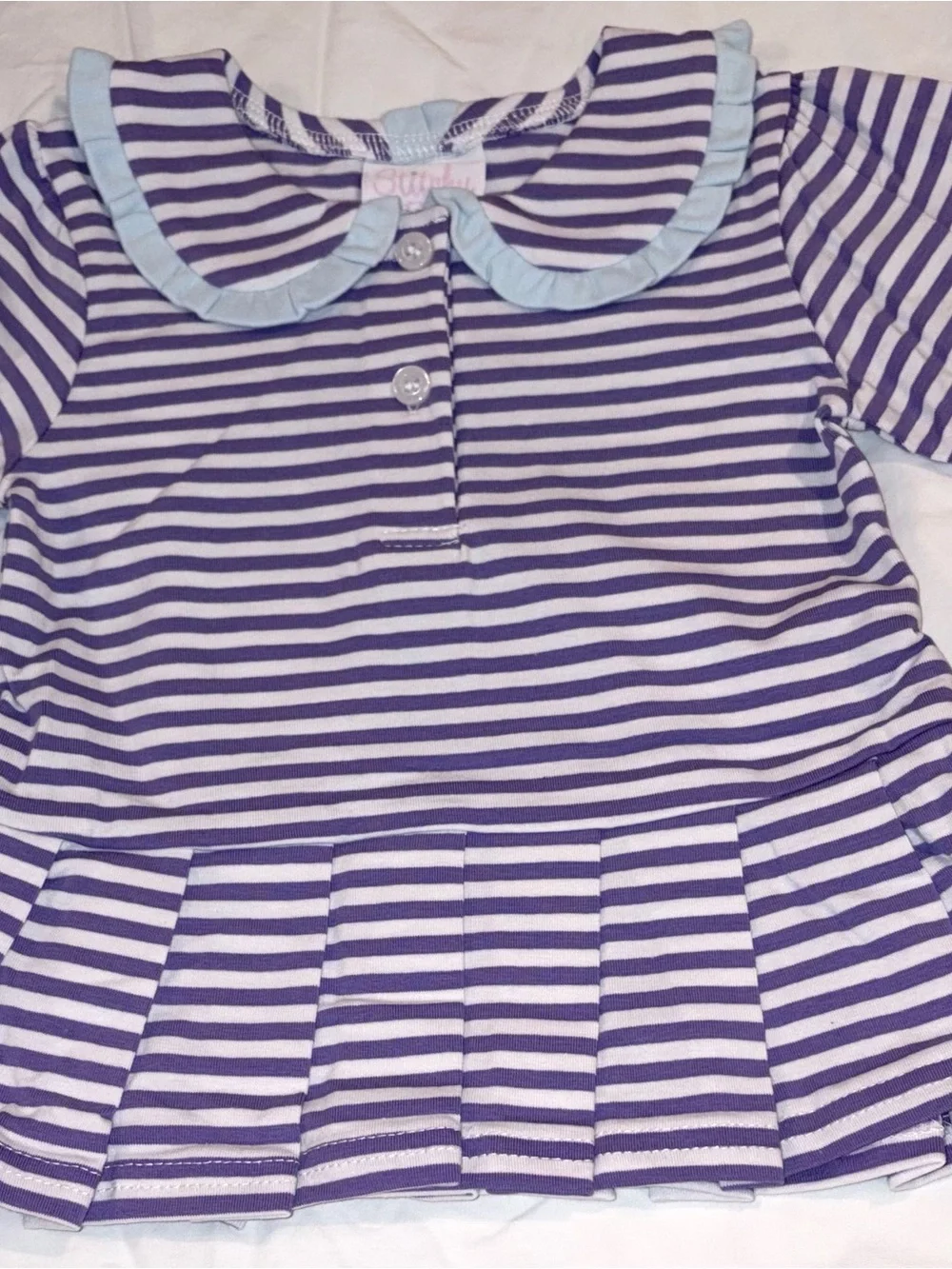 Stitchy Fish Margaret long sleeved striped collared diaper set sz 18 months NWT